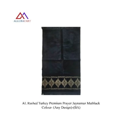 Picture of AL Rashed Turkey Premium Prayer Jaynamaz Matblack Colour- (Any Design)-(BA)
