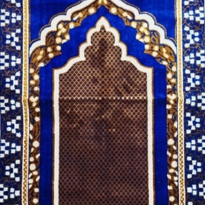 Picture of Al-Iman Turkey Prayer Jaynamaz -জায়নামাজ Deep Blue Color (Any design)-(BA)