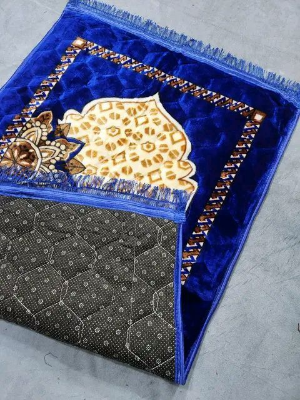 Picture of Taqwa China Soft Muslim Prayer Jaynamaz (Blue) জায়নামাজ - Any Design-(BA)