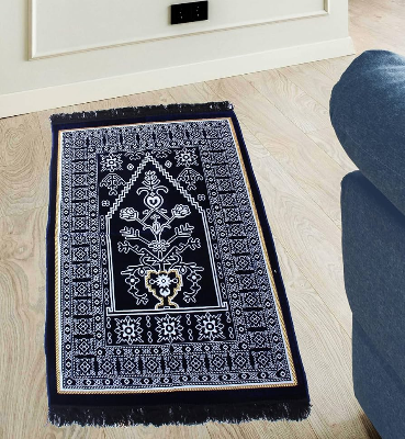 Picture of Elisa Muslim Prayer Mat Normal Jaynamaz (জায়নামায) -Navy Blue Color-Any Design-(BA)