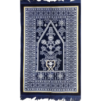 Picture of Elisa Muslim Prayer Mat Normal Jaynamaz (জায়নামায) -Navy Blue Color-Any Design-(BA)
