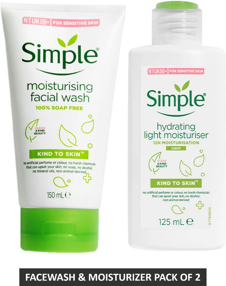 Picture of Simple Kind to Skin Moisturising Facial Wash & Light Moisturiser Combo -(150ml + 125ml) (OA)-Fresh