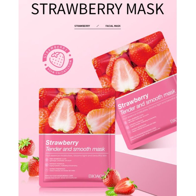 Picture of Bioaqua Strawberry Sheet Mask - 25g (2PCS) (OA)