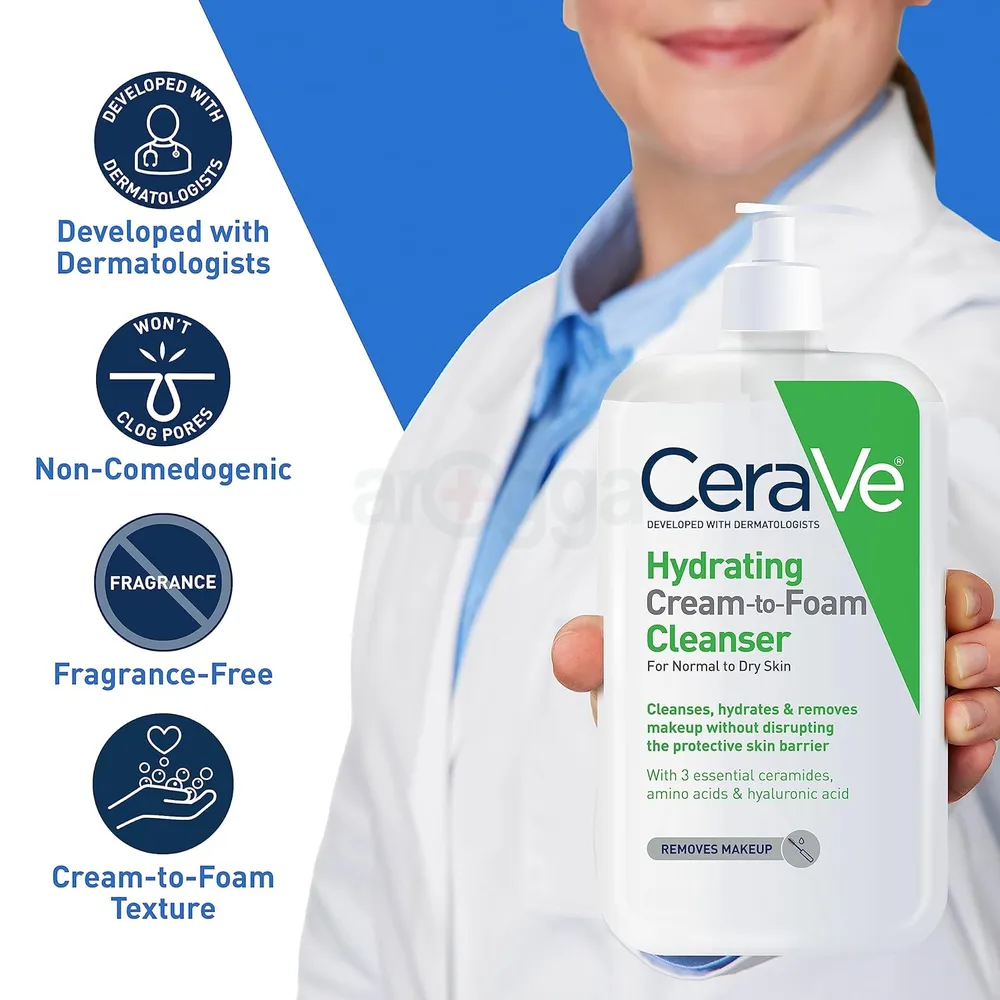 Picture of Cerave Hydrating Cream To Foam Facial Cleanser Normal to Dry Skin - 87ml (OA)-Fresh