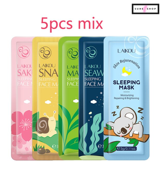 Picture of LAIKOU Sleeping Mask 5 Pcs (Skin rejuvenation/Sakura/Seaweed/Snail/Matcha ) (OA)