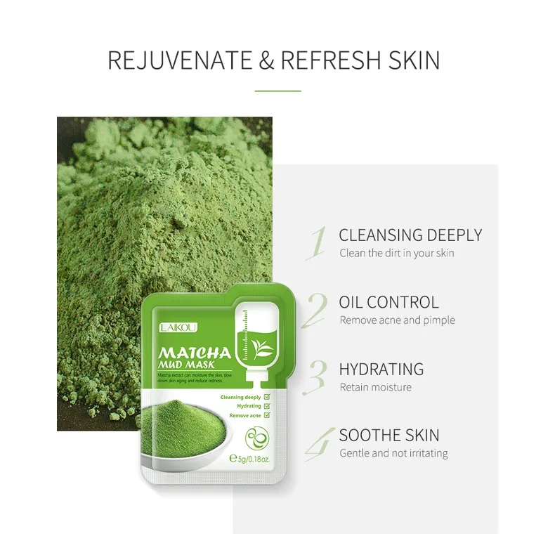 Picture of Laikou Tea Tree/ Eggplant /Mung Bean/Sakura / Matcha Mud Mask 5G Combo Face Mask (OA)