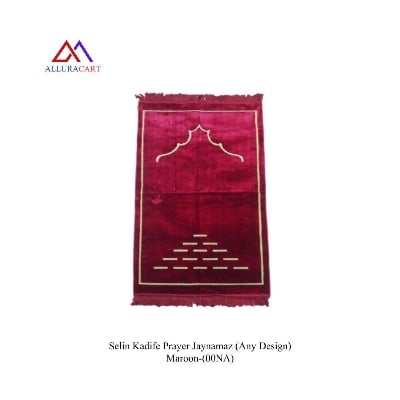 Picture of Selin Kadife Prayer Jaynamaz (Any Design) Maroon-(00NA)