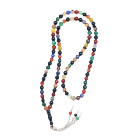 Picture of Aqeeq Stone Tasbih (তসবিহ)- 99 Dana (Multi Color) - Medium Dana -Orginal-Medium Dana-(00NA)