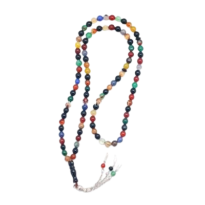 Picture of Aqeeq Stone Tasbih (তসবিহ)- 99 Dana (Multi Color) - Medium Dana -Orginal-Medium Dana-(00NA)