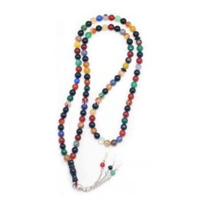 Picture of Aqeeq Stone Tasbih (তসবিহ)- 99 Dana (Multi Color) - Medium Dana -Orginal-Medium Dana-(00NA)