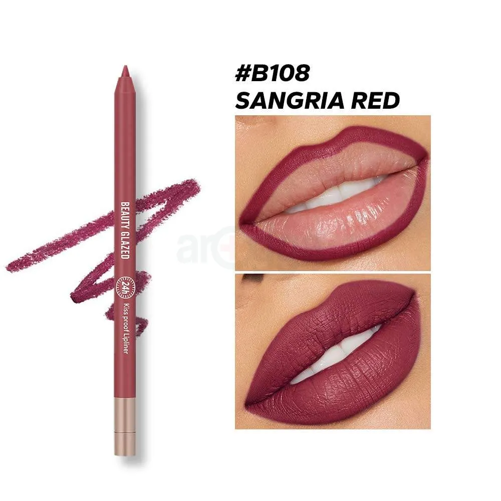 Picture of BEAUTY GLAZED Waterproof Matte Lip Liner Pencil For Lips -#B108 SANGRIA RED-(R0010)