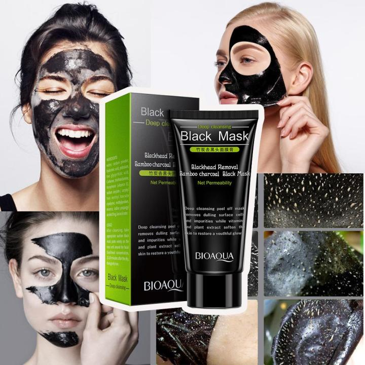 Picture of BIOAQUA Bamboo Charcoal Purifying Peel-off Black Mask Blackhead Remover Acne Treatments Face Care Sunction Deep Cleansing-60gm-(R0010)