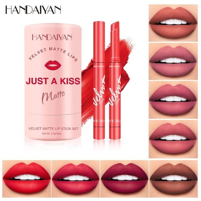 Picture of HANDAIYAN Makeup Velvet Matte Waterproof Long Lasting Moisturizing Not Fading Lipstick 8 pcs-(R0010)