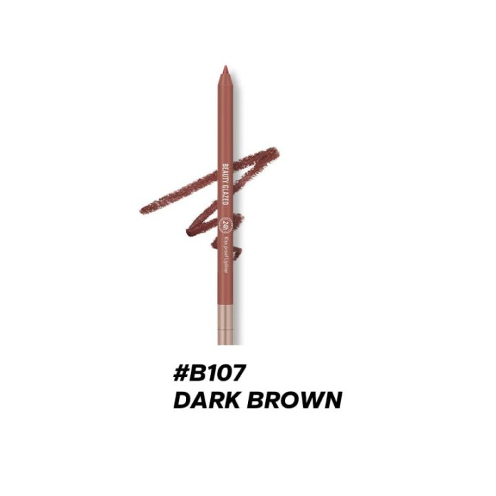 Picture of BEAUTY GLAZED Waterproof Matte Lip Liner Pencil For Lips -#B107 DARK BROWN-(R0010)