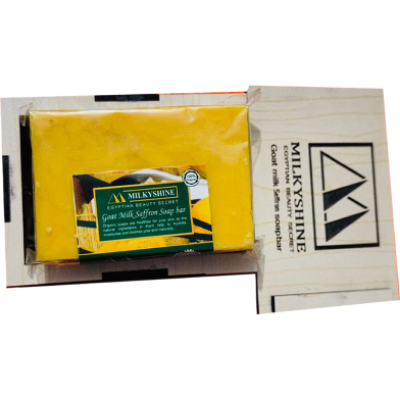 Picture of Zafran Milkyshine Beauty Secret Saffron Goat Milk Soap Bar Wooden Box-100gm-(R0010)