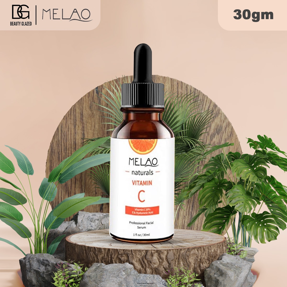 Picture of Melao Natural Vitamin C Serum For Face Organic Anti Aging Topical Facial Serum 30ml-(R0010)