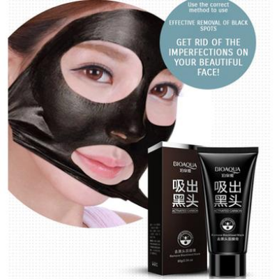 Picture of BIOAQUA ACTIVATED CARBON CHARCOAL BLACKHEAD REMOVAL CLEANSING DEEP PORES PEEL OFF BLACK MASK - 60GM-(R0010)