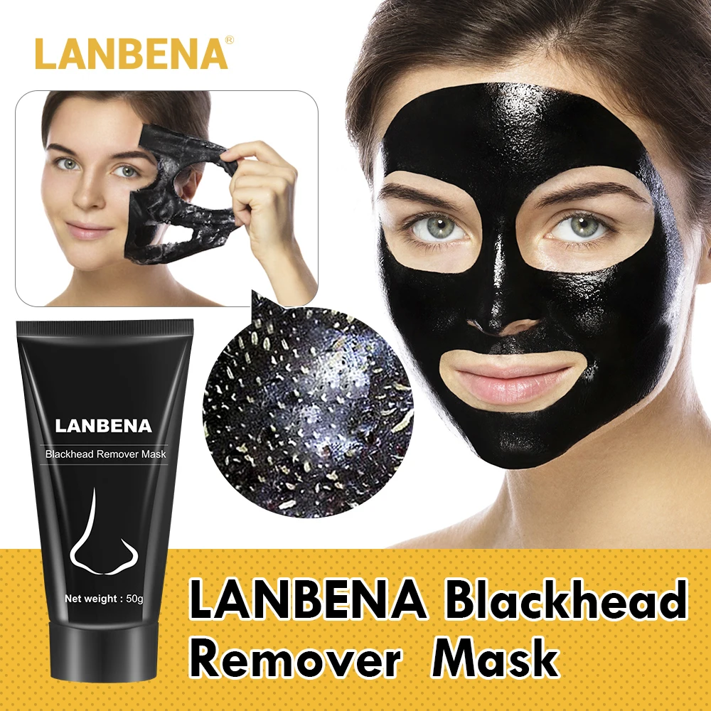 Picture of Lanbena Blackhead Remover Nose Black Mask Face Care Mud Acne Treatment Peel Off Mask Pore Strip Skin Care Peel Mask Oil Control - Mask-50gm-(R0010)