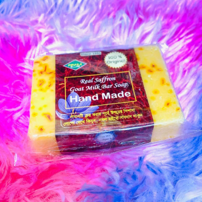 Picture of Pipasa Hand Made Real Saffron Goat Milk Bar Soap -90gm-(R0010)