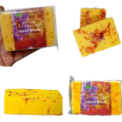 Picture of Pipasa Hand Made Real Saffron Goat Milk Bar Soap -90gm-(R0010)
