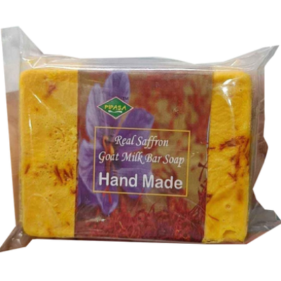 Picture of Pipasa Hand Made Real Saffron Goat Milk Bar Soap -90gm-(R0010)