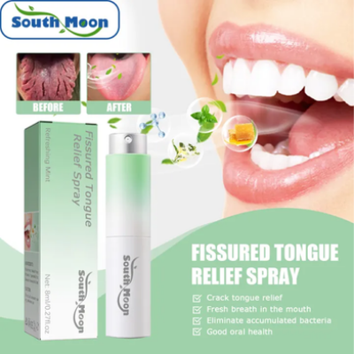 Picture of South Moon Cracked Tongue Treatment Spray Remove Oral Odor Halitosis Fresh Breath Tongue Cleaning Mouth Ulcer Pain Relief Spray-(R0010)