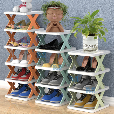 Picture of 5-Tier Short Tall Narrow Shoe Rack, Stackable Free Standing Shoe Rack, Organizer, Green-(B-0010)