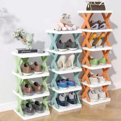Picture of 5-Tier Short Tall Narrow Shoe Rack, Stackable Free Standing Shoe Rack, Organizer, Green-(B-0010)