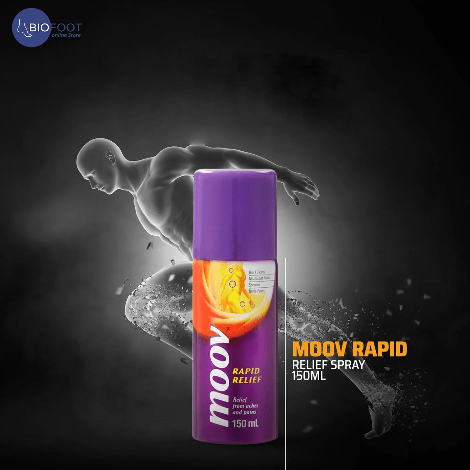 Picture of Moov Rapid Relief Spray for Fast Pain Relief - Dubai -150 ml-(B-0010)