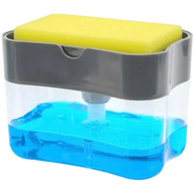 Picture of 2-in-1 Soap Dispenser Pump and Sponge Caddy for Kitchen Bathroom Soap Dish and Clean Sponge Bathroom Dispenser Tools-(B-0010)