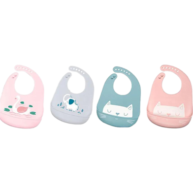 Picture of Silicone Baby Bibs - Waterproof Bib Gift Set - 1 Pcs -Assorted Colors-(B-0010)-1-2yrs