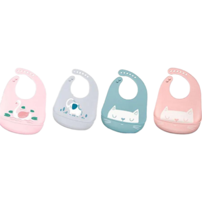 Picture of Silicone Baby Bibs - Waterproof Bib Gift Set - 1 Pcs -Assorted Colors-(B-0010)-1-2yrs