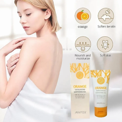 Picture of Orange Exfoliating Whitening Gel Brigten Scrub Face Remove Dryness Skin 50g-(B-0010)