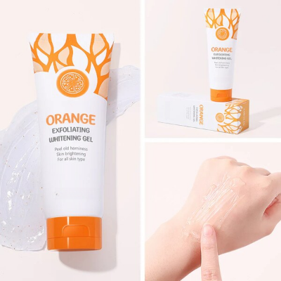 Picture of Orange Exfoliating Whitening Gel Brigten Scrub Face Remove Dryness Skin 50g-(B-0010)