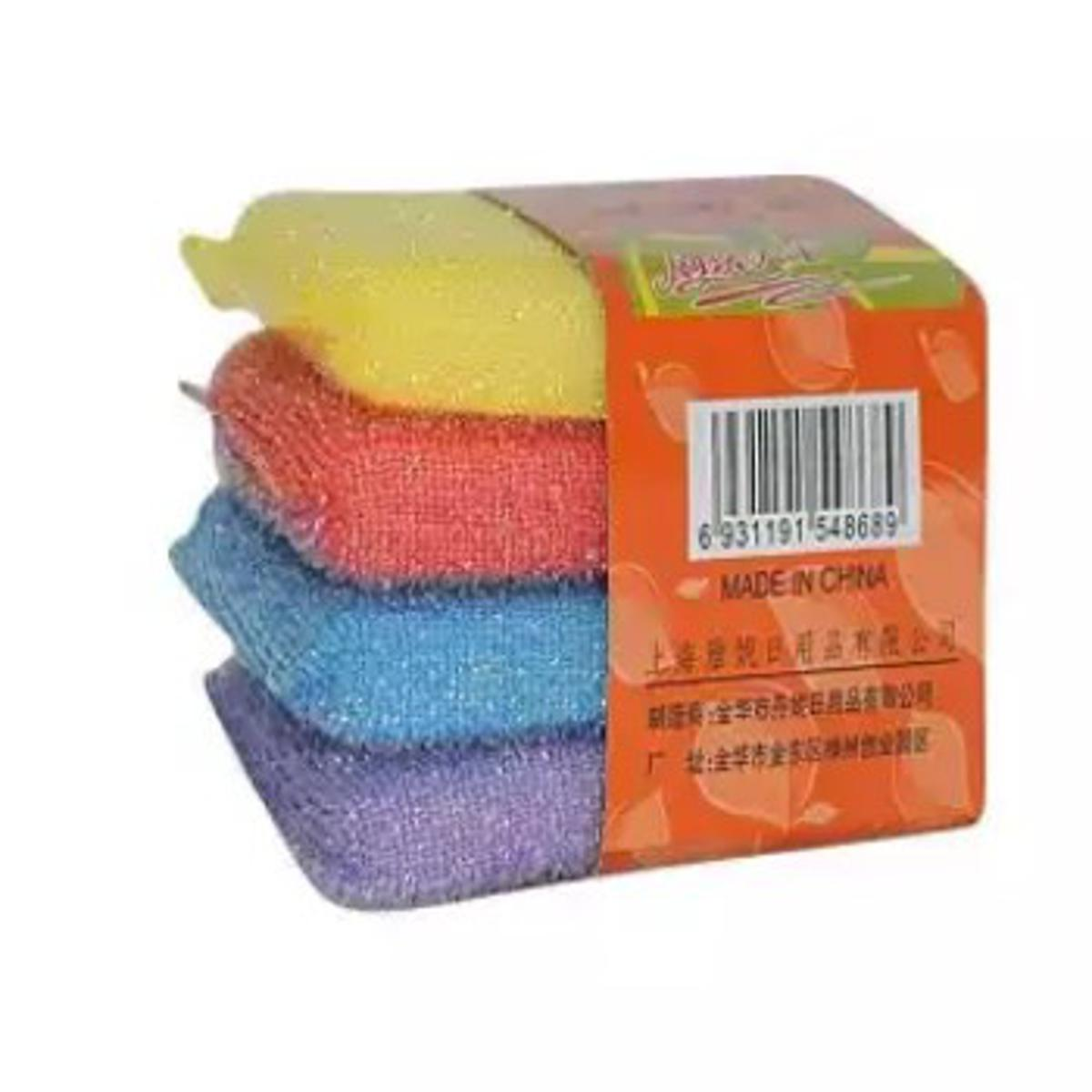 Picture of Dish Wash Scrubber - 4Pcs -Assorted Colors-(B-0010)