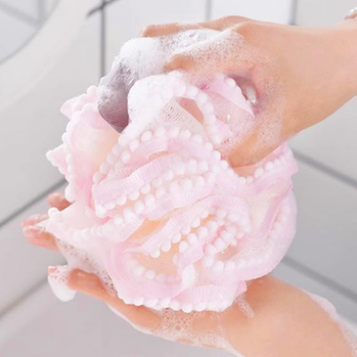 Picture of Bath Sponge Soft Net Foaming Rich Bath Ball New Splicing Color Large Bath Flower Bath Ball Household Toiletries - 1 pcs-(F-0011)
