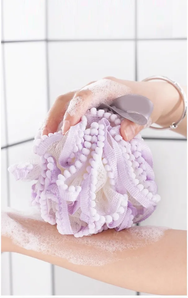 Picture of Bath Sponge Soft Net Foaming Rich Bath Ball New Splicing Color Large Bath Flower Bath Ball Household Toiletries - 1 pcs-(F-0011)