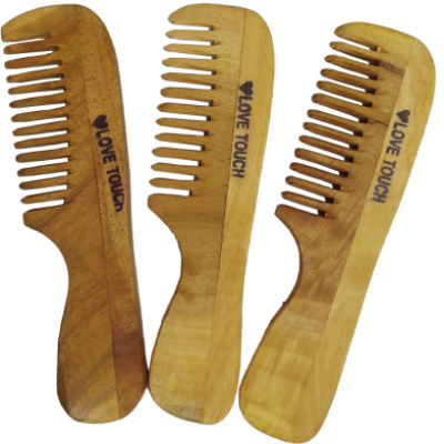 Picture of Wooden Handle Shape Hair Combs - 1 Pcs-(F-0011)-20 gm