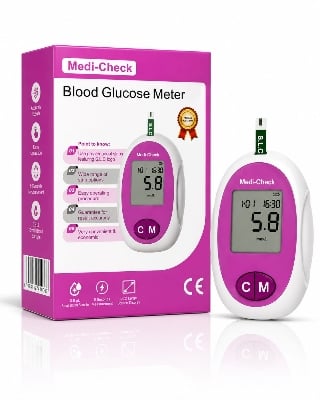 Picture of Medi-Check Premium Blood Glucose Meter Fast, Accurate & Reliable Blood Sugar Monitoring Device for Home & Professional Use