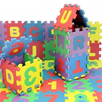 Picture of Foam Number Letter Puzzle 5x5 Floor Mat Foam Puzzle Game Children's Educational Toy (Alphabet A to Z and 1-10) - 1 Set-(F-0011)