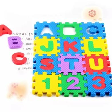Picture of Foam Number Letter Puzzle 5x5 Floor Mat Foam Puzzle Game Children's Educational Toy (Alphabet A to Z and 1-10) - 1 Set-(F-0011)