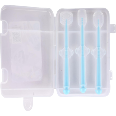 Picture of Baby Hand brush Children's Silica Gel Dimensional Body Milk for Training Toothbrush Set, Safe Silicone Brush Soft-bristled Teether - 3 pcs-(F-0011)