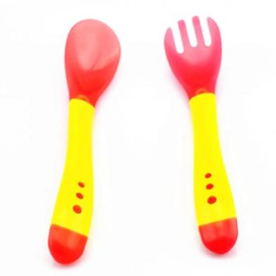 Picture of Silicone Plus P.P Baby Soft Head Frok Spoon Spoon Children To Eat Spoon Supplementary Food Bowl Spoon - 1 pair-(F-0011)