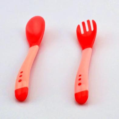 Picture of Silicone Plus P.P Baby Soft Head Frok Spoon Spoon Children To Eat Spoon Supplementary Food Bowl Spoon - 1 pair-(F-0011)