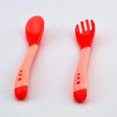 Picture of Silicone Plus P.P Baby Soft Head Frok Spoon Spoon Children To Eat Spoon Supplementary Food Bowl Spoon - 1 pair-(F-0011)