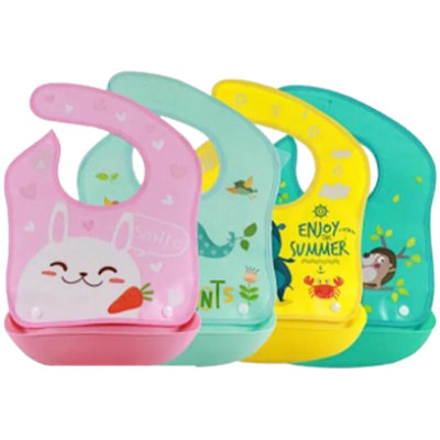 Picture of Children'S Waterproof 3D Detachable Bib With Pocket - 1pc-(F-0011)