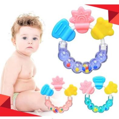 Picture of Silicone Baby Hand Teether With Jhunjhuni CN - 1pcs-(F-0011)