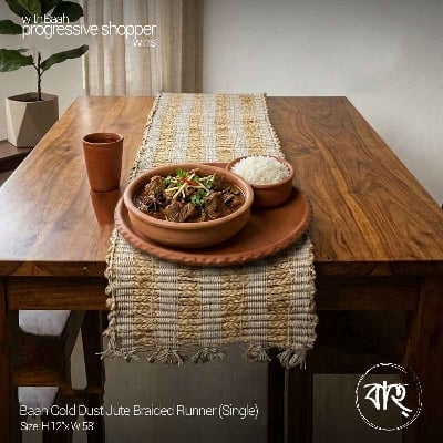 Picture of Baah Gold Dust Jute Braided Runner-Gold