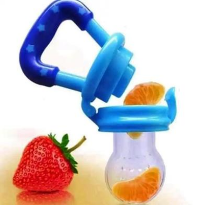 Picture of Children's Silicone Fruit and Veggie Nibbler Teether with Mesh Bag - 1pc-(F-0011)