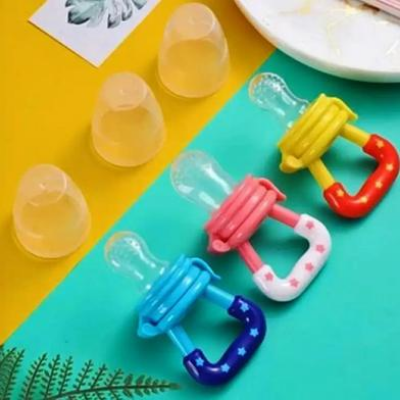 Picture of Children's Silicone Fruit and Veggie Nibbler Teether with Mesh Bag - 1pc-(F-0011)